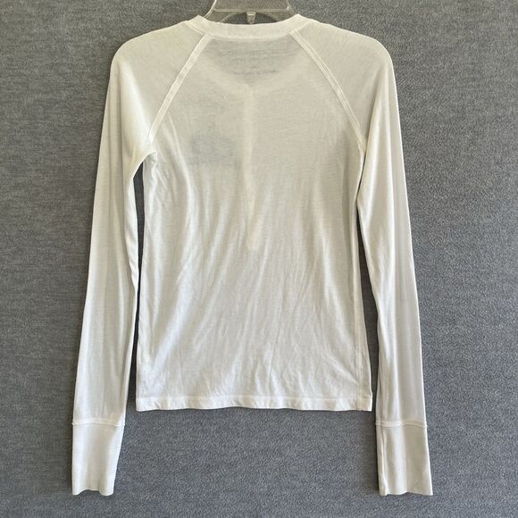 Abercrombie Fitch Y2K Graphic Henley Top Size M Buttons Long Sleeve Bella Swan - Picture 7 of 12